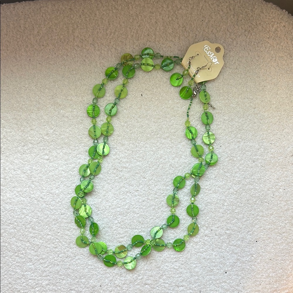 Green Beaded Necklace by